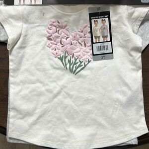 Adidas Kids 3 Piece Floral and Logo T-Shirt Set